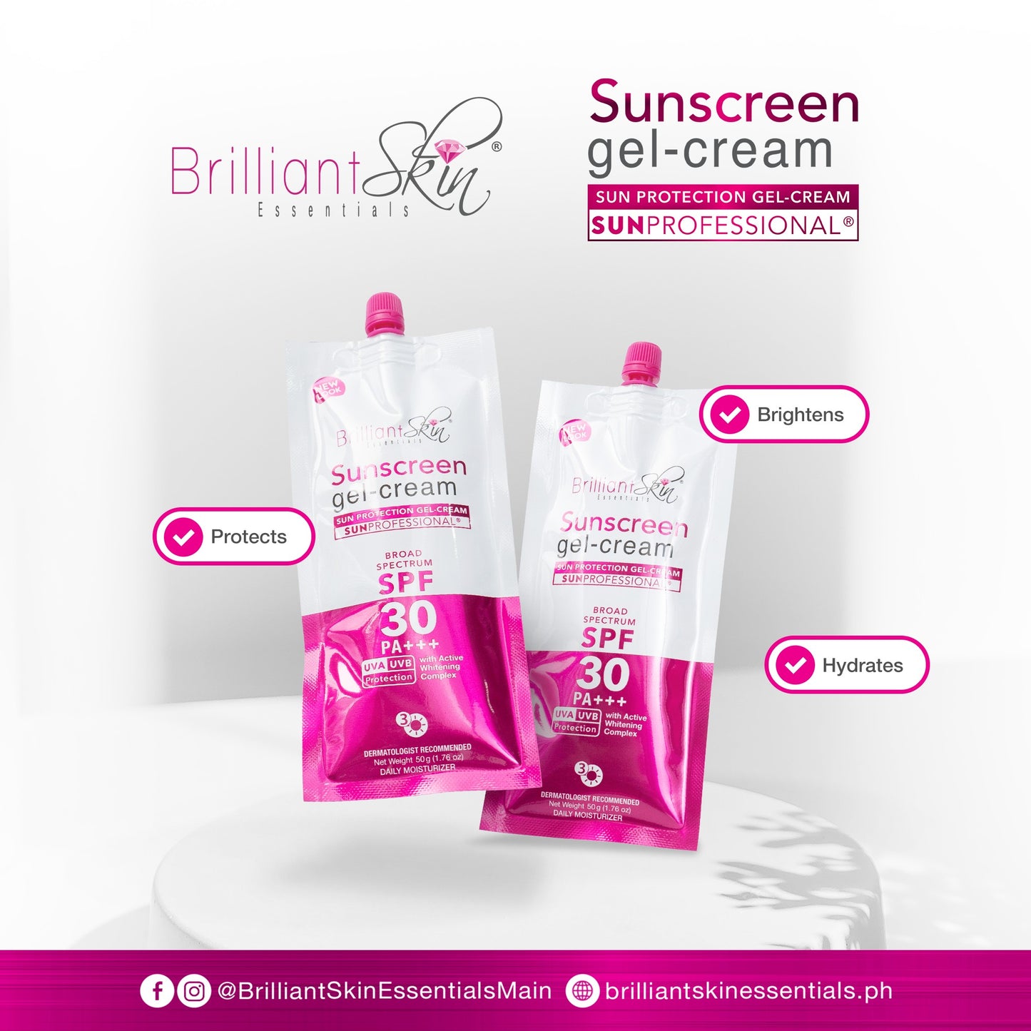 Brilliant Skin Sunscreen Gel-Cream SPF30 50g