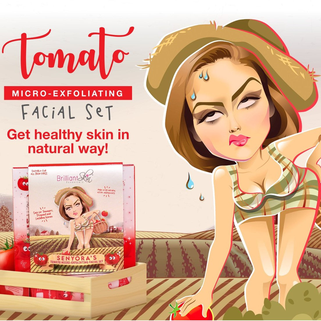 Brilliant Skin Tomato Micro-Exfoliating Facial Set (SENYORA'S PACKAGING - NEW)