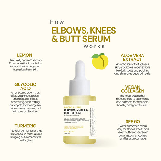 Catt & Co. Bright & Free Elbows, Knees & Butt Serum (Brightening + Smoothing) 30mL