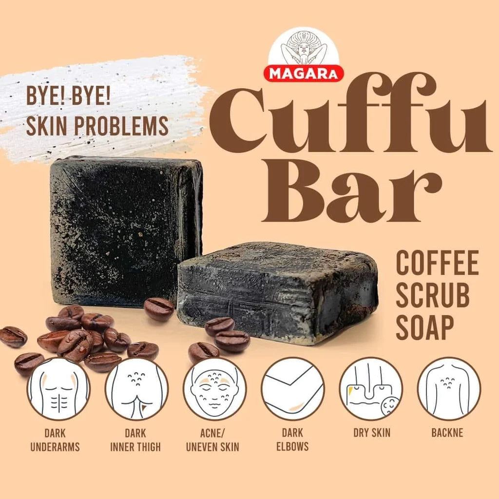 Cuffu Bar Coffee Scrub Soap By Magara Skin 60g