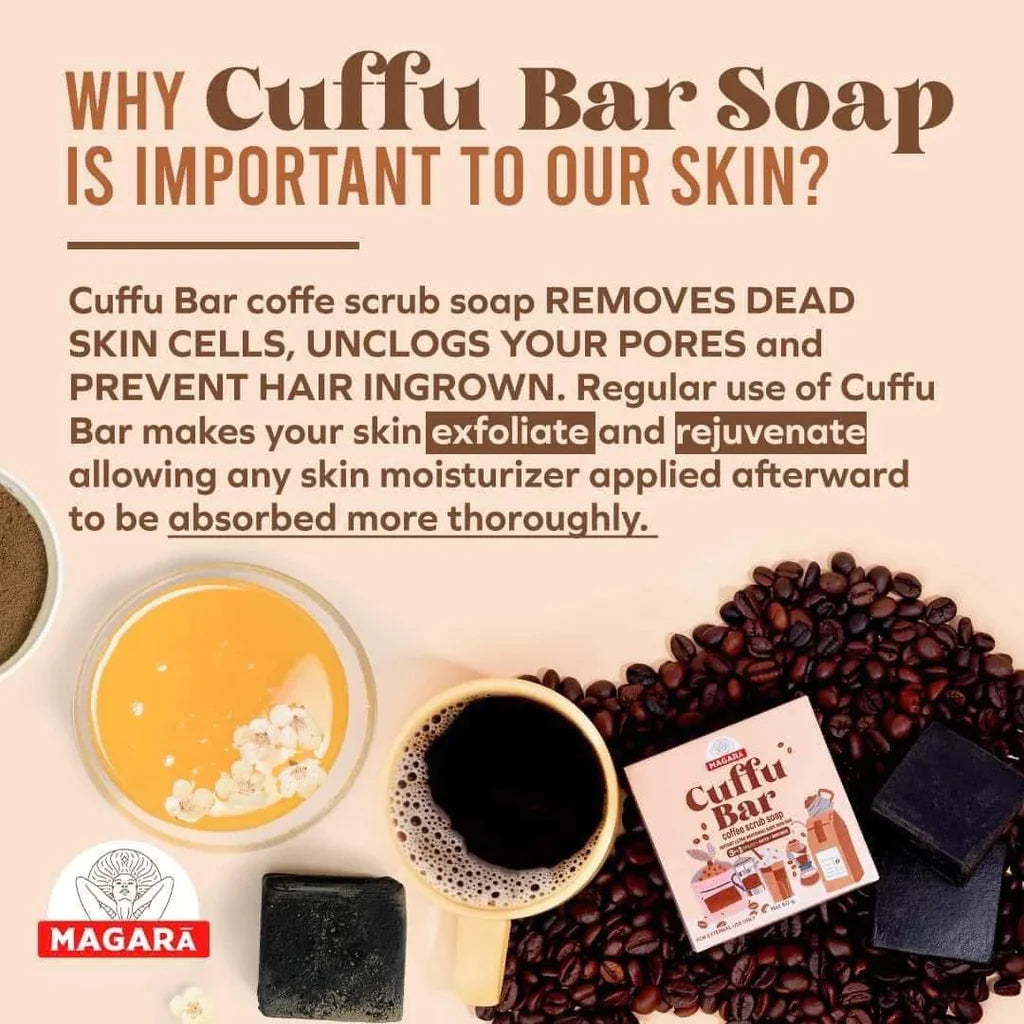 Cuffu Bar Coffee Scrub Soap By Magara Skin 60g