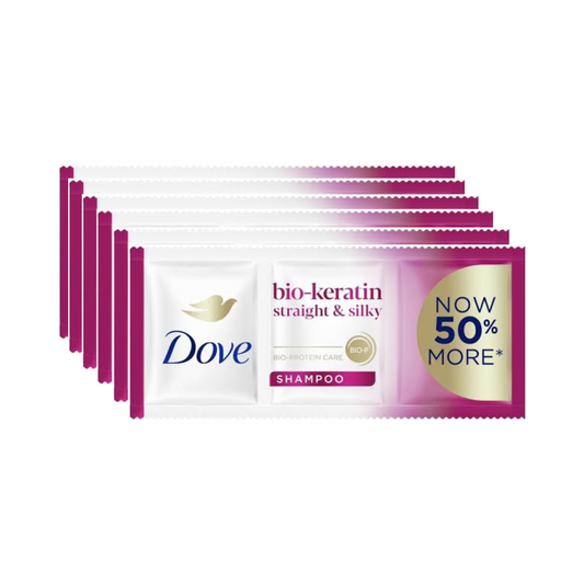 DOVE Bio-Keratin Shampoo (Straight & Silky) - 6 Sachets