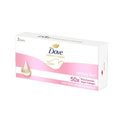 DOVE Radiant + Care Serum Bar Soap (Niacinamide + Vegan Collagen) 3x90g