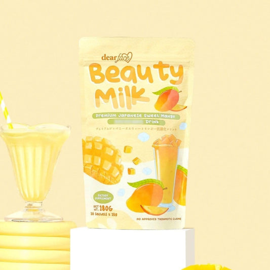 Dear Face Beauty Milk Premium Japanese Sweet Mango Antioxidant Drink 180g (10 Sachets)