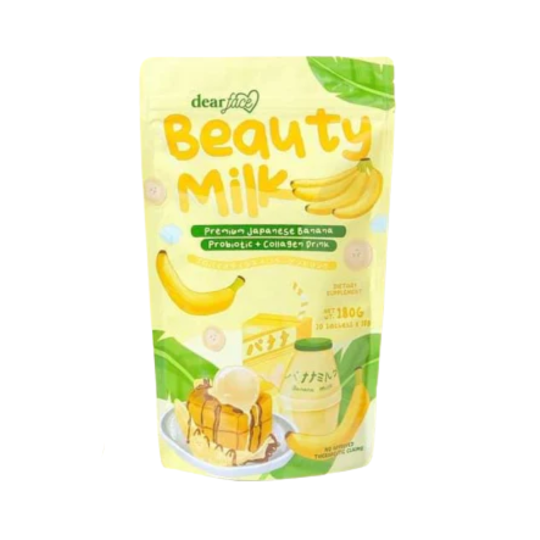 Dear Face Beauty Milk (Premium Japanese Banana) Probiotic + Collagen Drink  18g x 10 Sachets