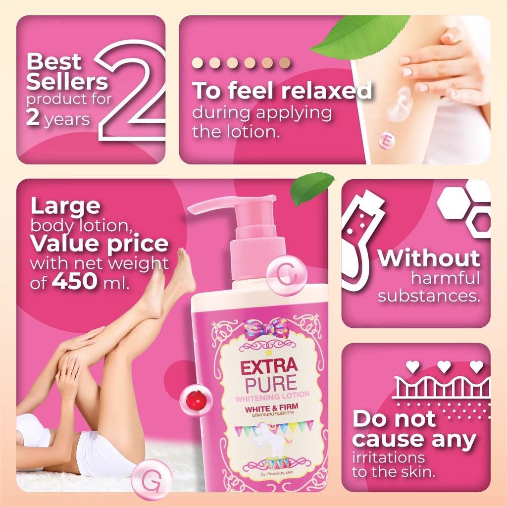 Extra Pure White Lotion (UVA & UVB) White & Firm by Precious Skin 300ml