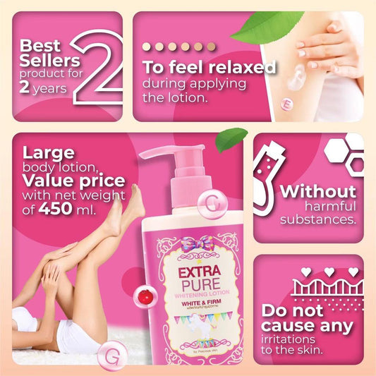 Extra Pure White Lotion (UVA & UVB) White & Firm by Precious Skin 300ml