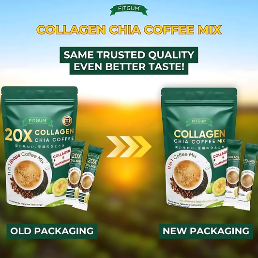 FITGUM Collagen Chia Coffee Mix - 10 Sachets