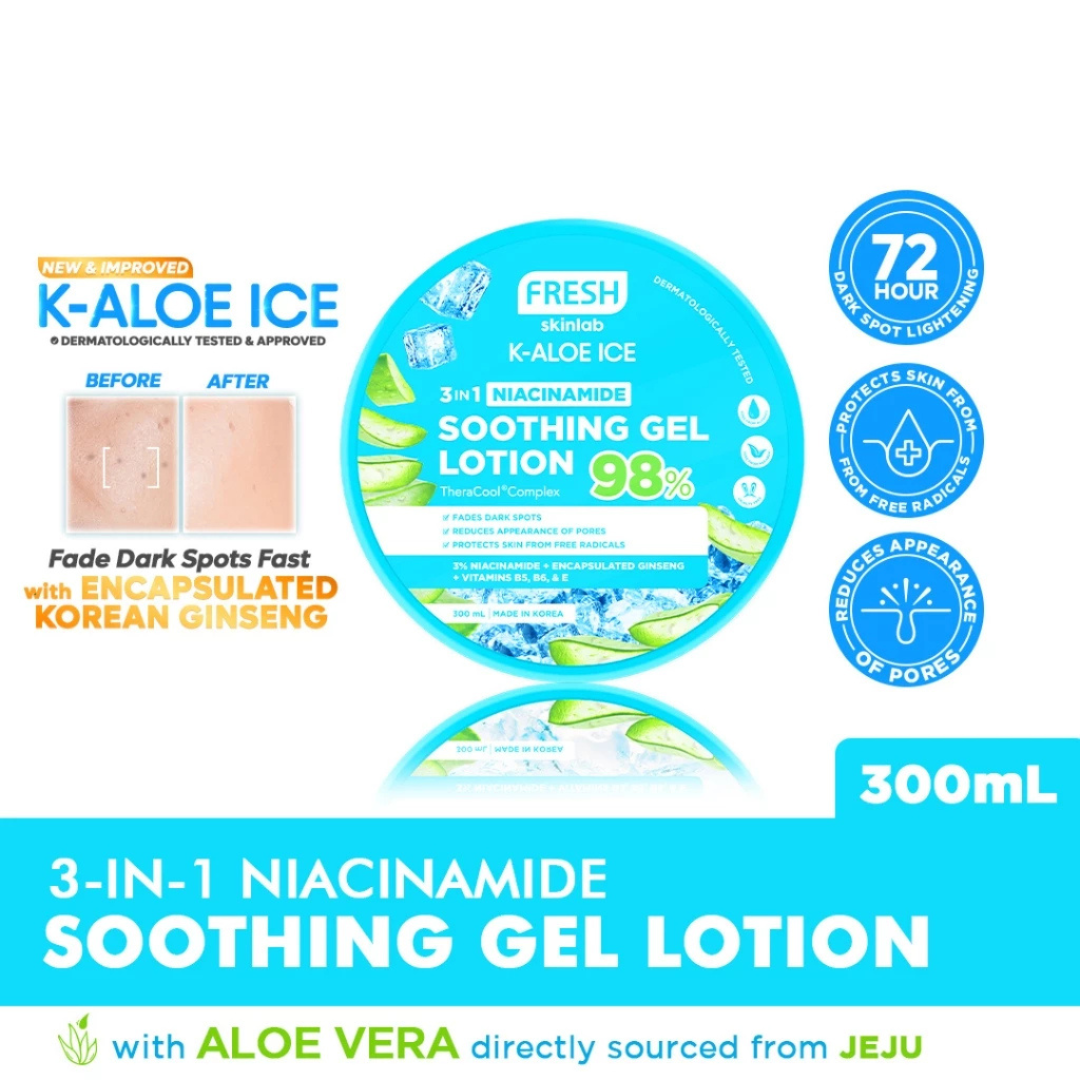 FRESH SKINLAB K-Aloe Ice Soothing Gel Lotion (3in1 Niacinamide) 300ml