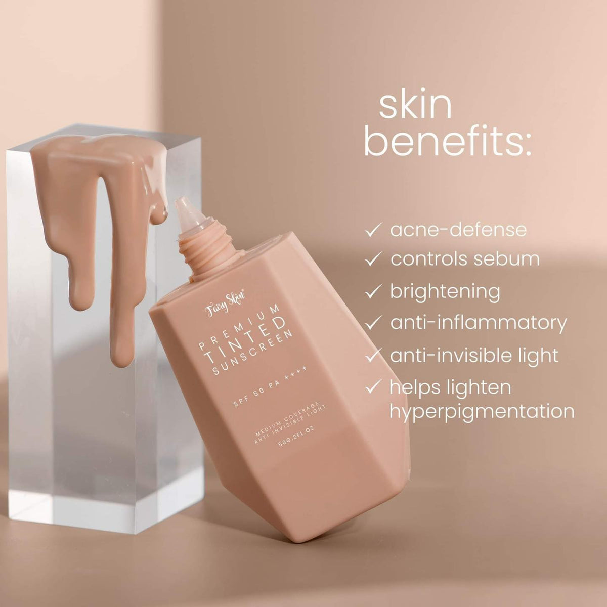 Skin Spf Fairy Skin Premium Tinted Sunscreen SPF50 PA++++ 50g | Love Rys ...