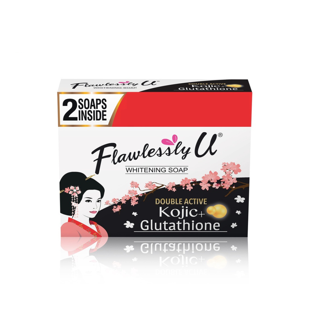 Flawlessly U Whitening Soap (Double Active Kojic + Glutathione) 65gx2