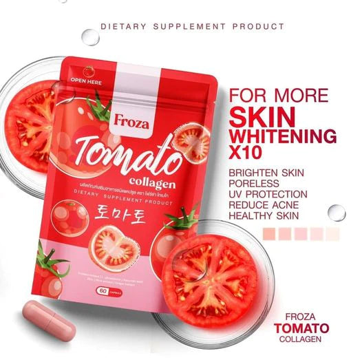 Froza Tomato Collagen (with Glutathione, Ascorbic Acid, Zinc) 60 Capsule