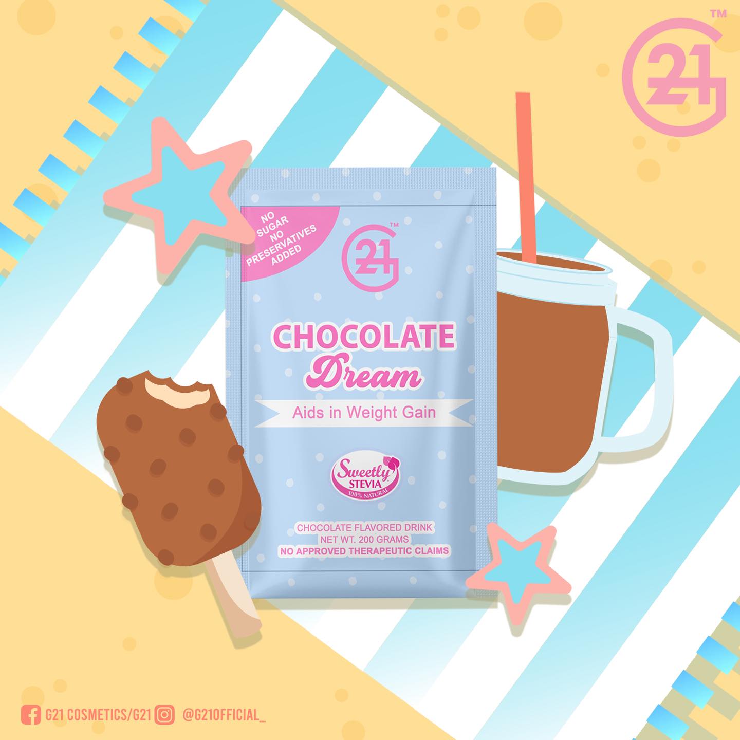 G21 Chocolate Dream (Weight Gain) 200g - 10 Sachet Box