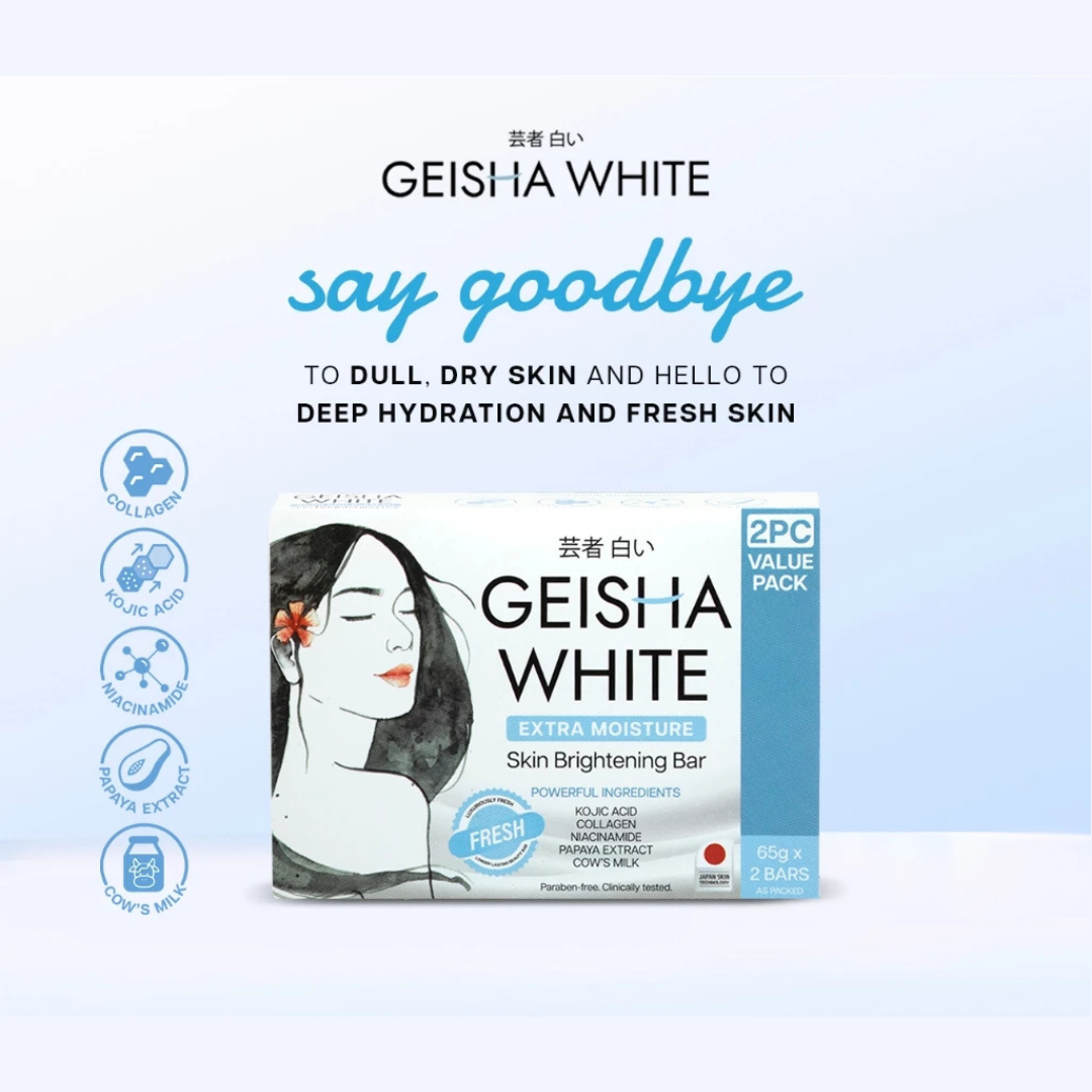 GEISHA WHITE Extra Moisture Skin Brightening Bar (Fresh) 2x65g