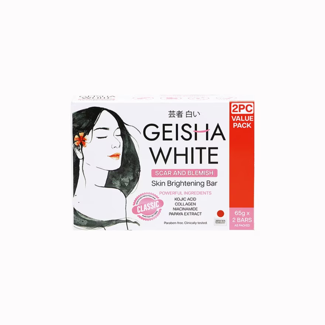 GEISHA WHITE Scar And Blemish Skin Brightening Bar (Classic) 65gx2