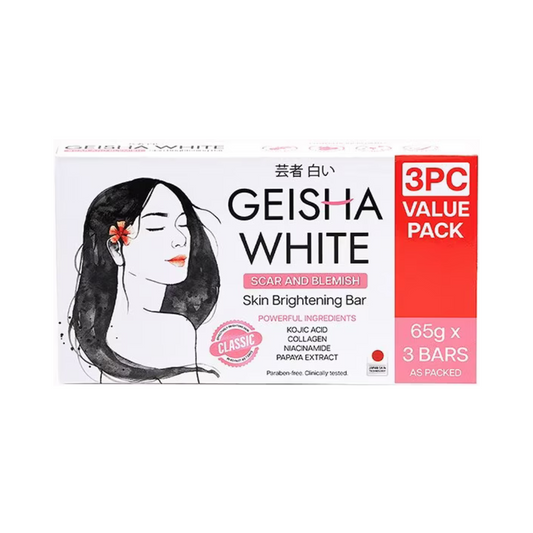GEISHA WHITE Scar And Blemish Skin Brightening Bar (Classic) 65gx3