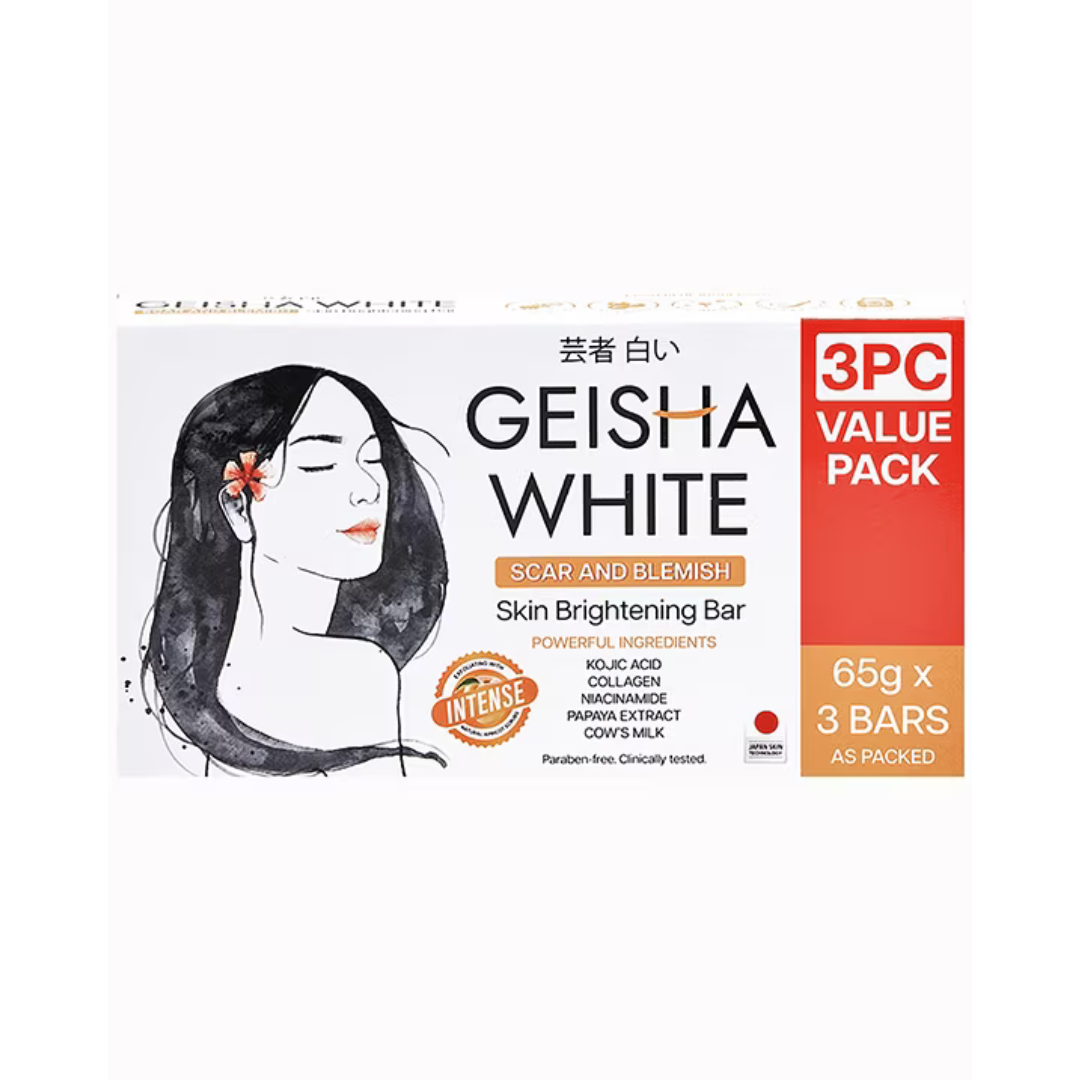 GEISHA WHITE Scar And Blemish Skin Brightening Bar (Intense) 3x65g