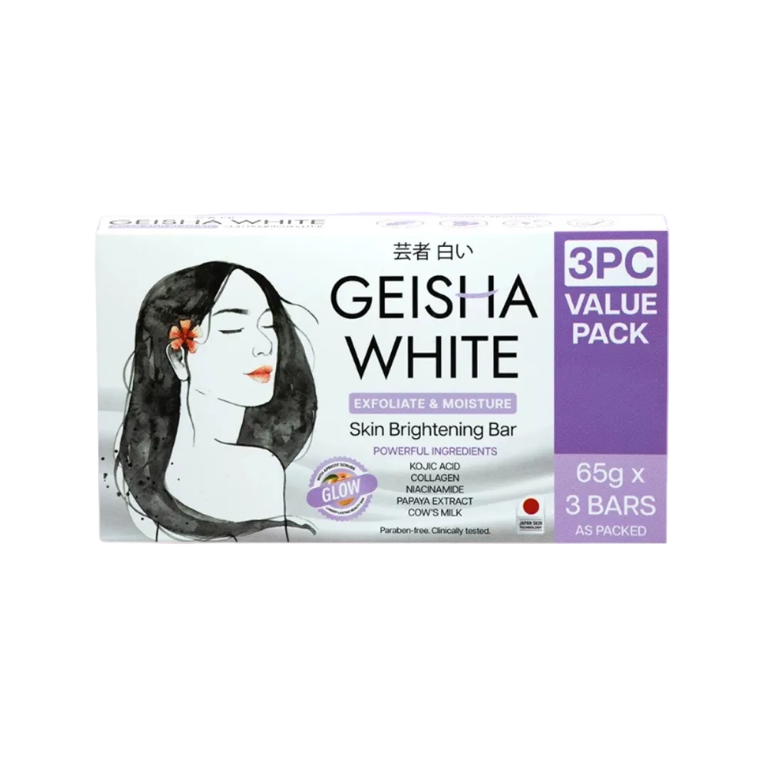 GEISHA WHITE Exfoliate & Moisture Skin Brightening Bar (Glow)