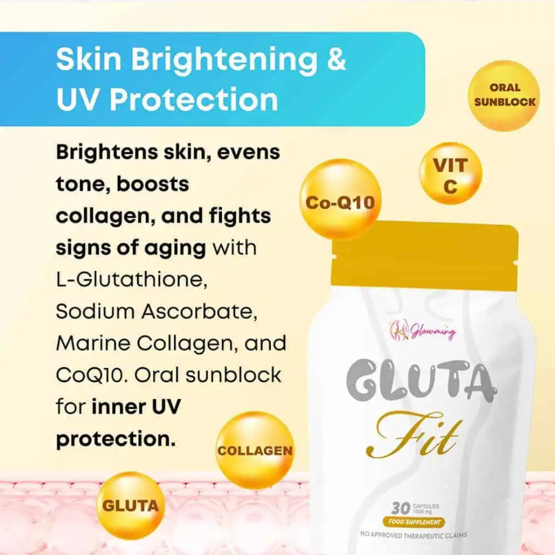 GLOWMING Gluta Fit (with Collagen and L-Carnitine) - 30 Capsules