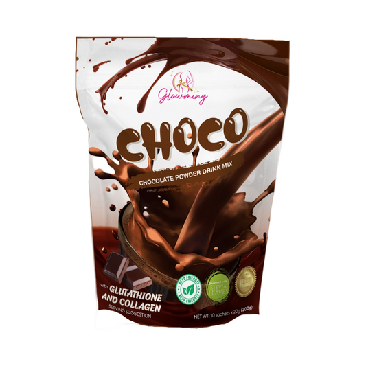 GLOWMING Glutathione & Collagen Drink (Chocolate) by CRIS COSMETICS - 10 Sachets