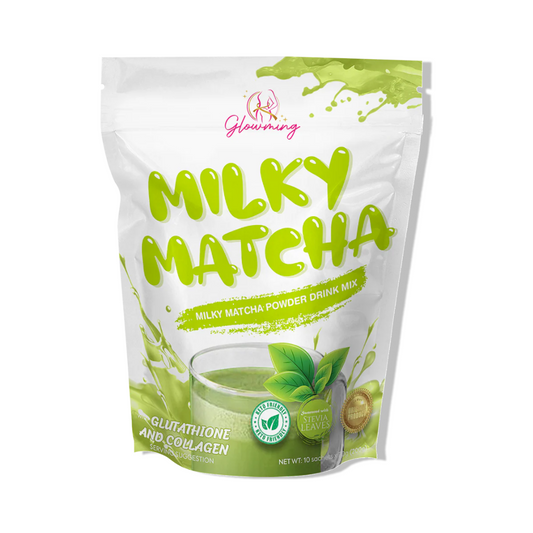GLOWMING Milky Matcha Appetite Suppressant Drink (Glutathione & Collagen) by CRIS COSMETICS - 10 Sachets