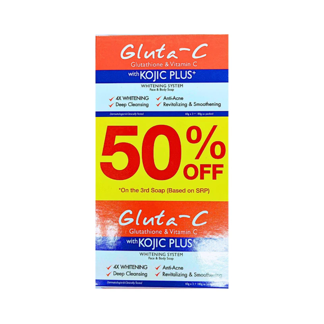 GLUTA-C Kojic Plus+ Face and Body Soap 3x60g