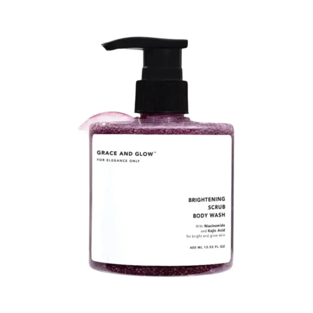 GRACE AND GLOW Scrub Body Wash (Brightening, Niacinamide + Kojic Acid) 400ml