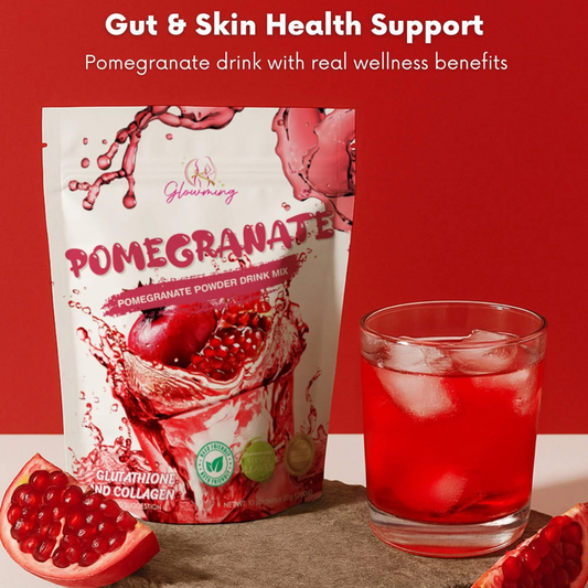 Glowming Glutathione & Collagen Powdered Drink Mix (Pomegranate) by CRIS COSMETICS - Net Wt. 200g
