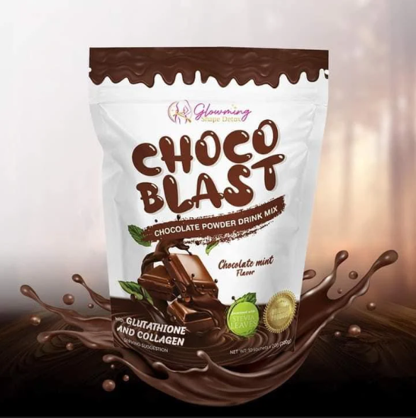 Glowming Shape Detox Choco Blast Powdered Drink Mix (Glutathione & Collagen) by Cris Cosmetics - 10 Sachets