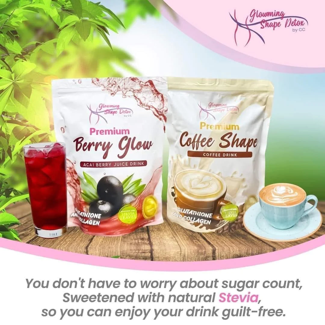 Glowming Shape Detox Premium Berry Glow Drink (Glutathione & Collagen) by Cris Cosmetics - 10 Sachets