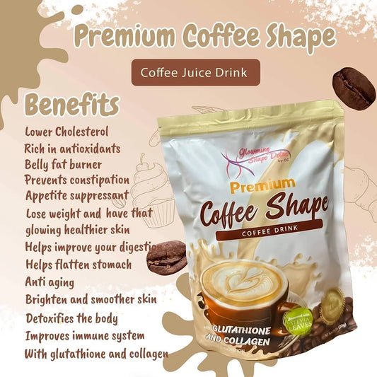 Glowming Shape Detox Premium Coffee Shape Drink (Glutathione & Collagen) by Cris Cosmetics - 10 Sachets