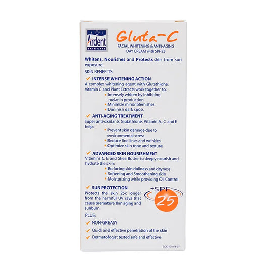 Gluta-C Intense Whitening Facial Day Cream SPF25 (Glutathione, Vitamin C, A & B9) 30mL