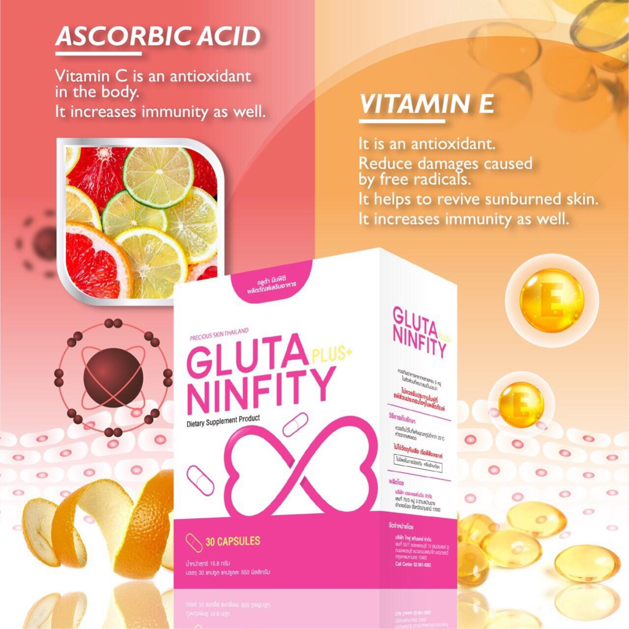 Gluta Plus+ Ninfity by Precious Skin Thailand (30 Capsules)