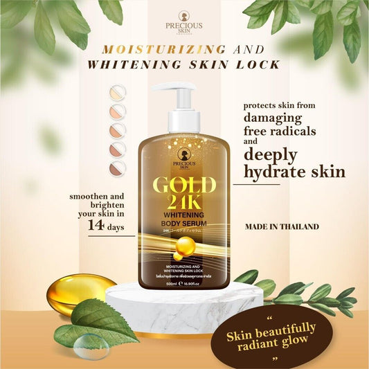 Gold 24K Whitening Body Serum by Precious Skin 500mL