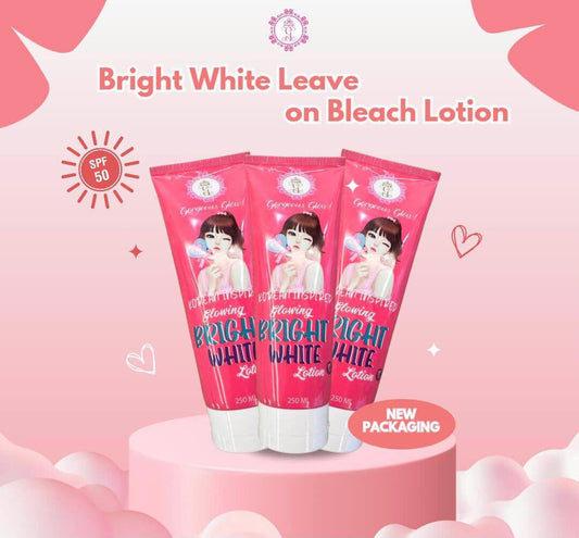 Gorgeous Glow Bright White Leave On Bleach Lotion SPF50 250mL (New Packaging)