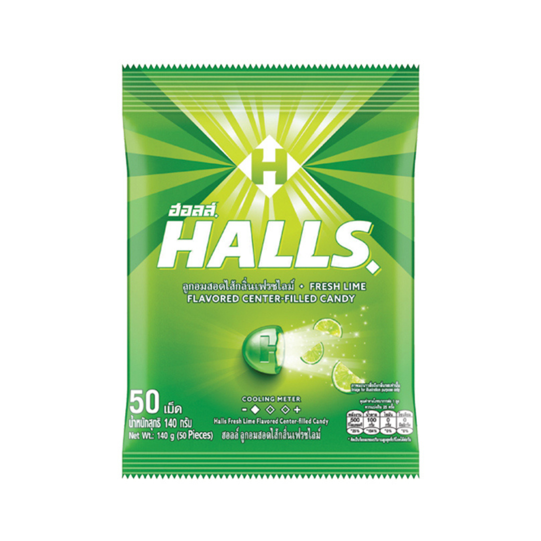 HALLS Flavored Center-Filled Candy (Fresh Lime) - 50s