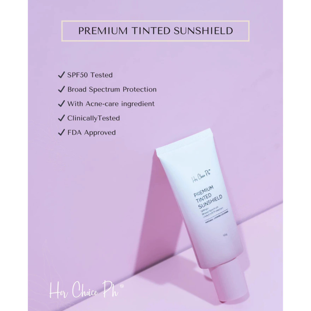 HER CHOICE PH Premium Tinted Sunshield (SPF50 PA++++) 50g
