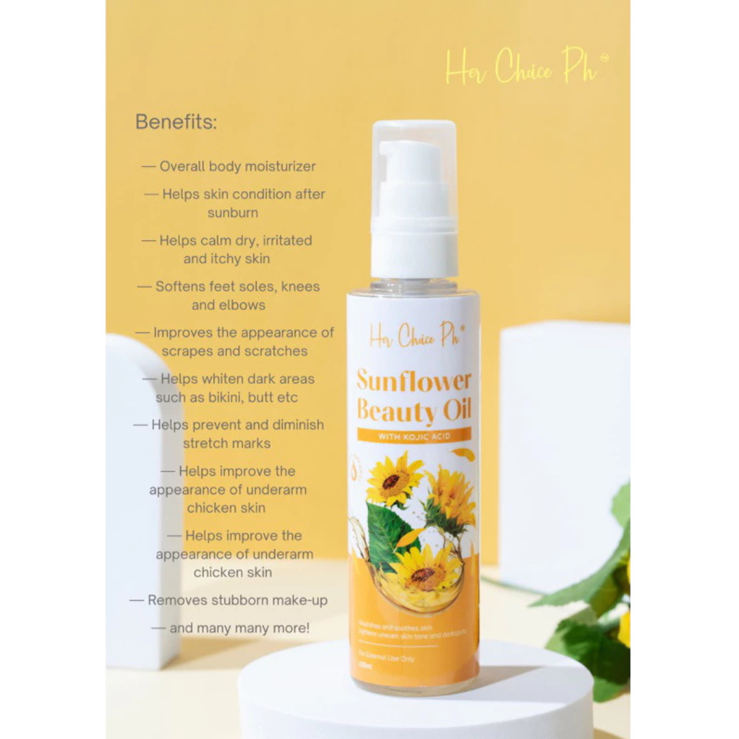 HER CHOICE PH Sunflower Beauty Oil (With Kojic Acid) 100ml