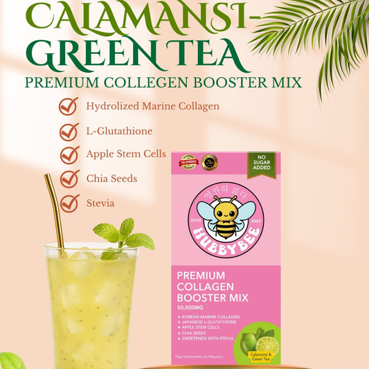 HUBBYBEE Premium Collagen Booster Mix (Calamansi & Green Tea) - 10 Sachets
