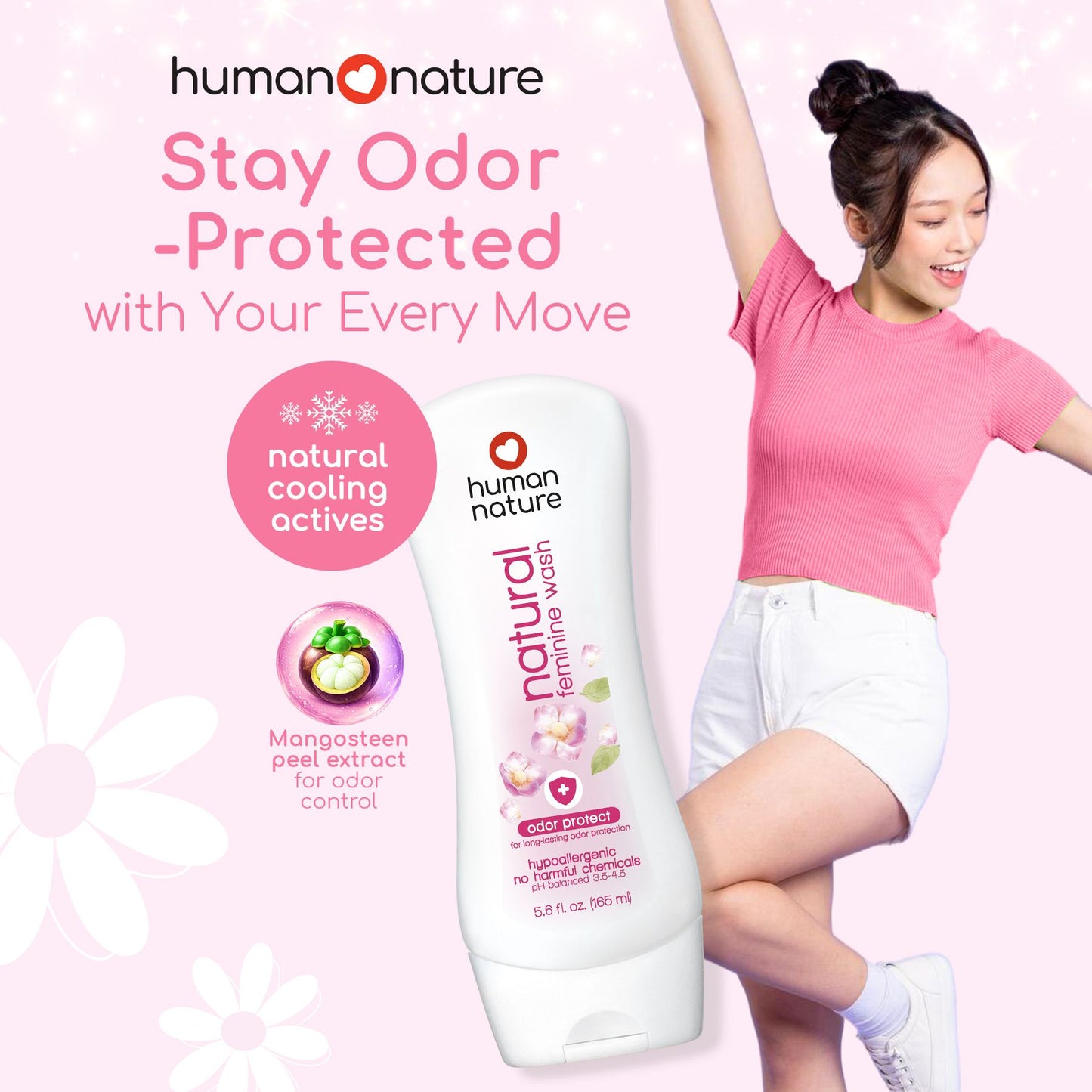 HUMAN NATURE Natural Feminine Wash (Odor Protect) 165ml