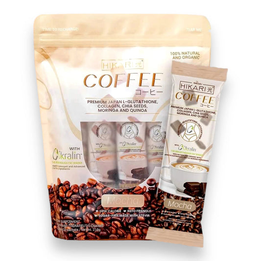 Hikari Premium Japan Coffee Mocha (L-Glutathione, Collagen, Chia Seeds, Moringa and Quinoa) 10 Sachet