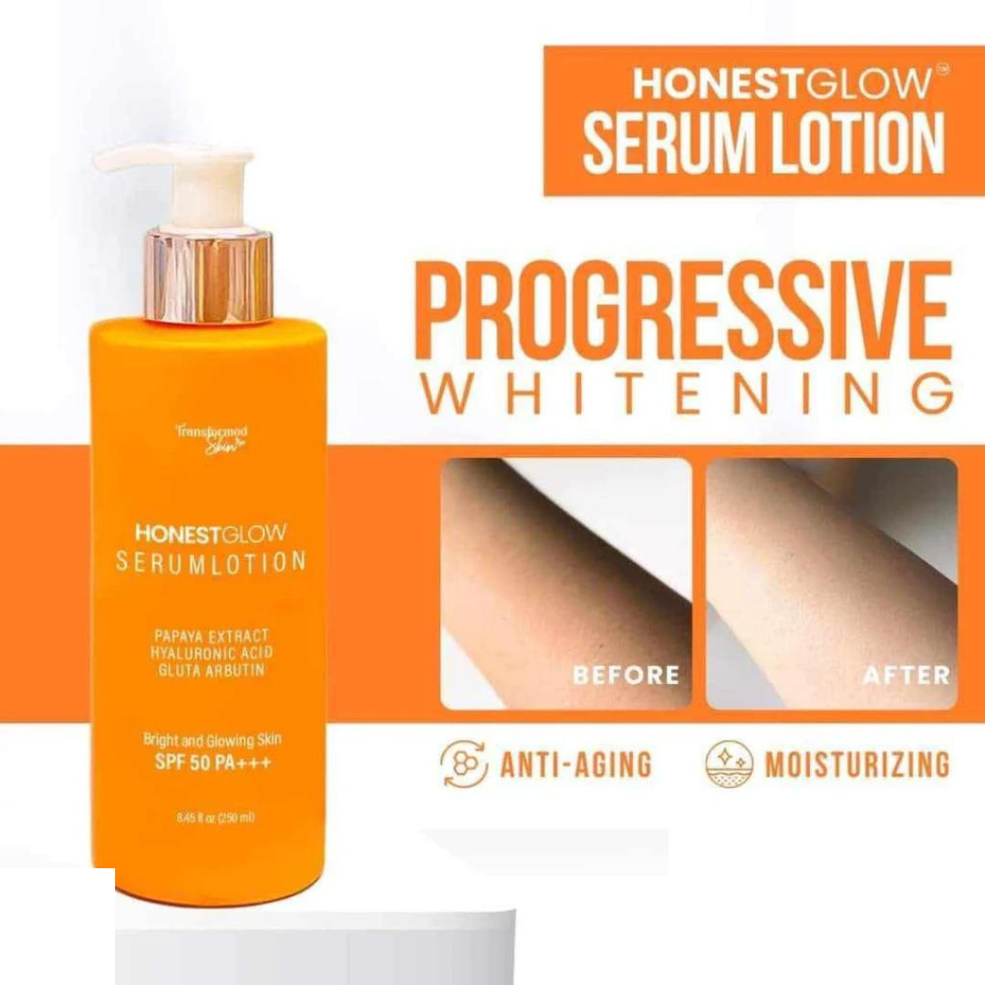 Honest Glow Bright and Glow Skin Serum Lotion (SPF50 PA+++) by Transformed Skin 250mL