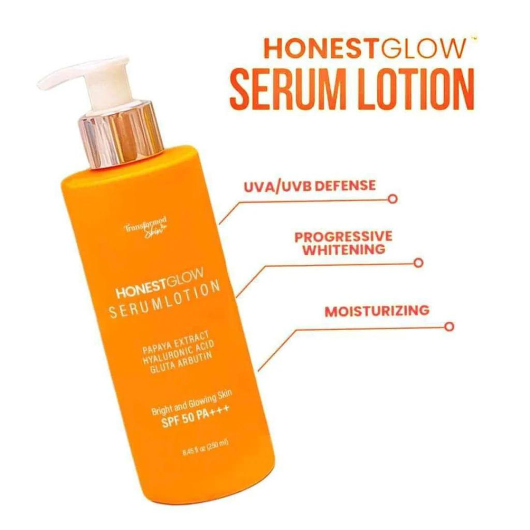 Honest Glow Bright and Glow Skin Serum Lotion (SPF50 PA+++) by Transformed Skin 250mL