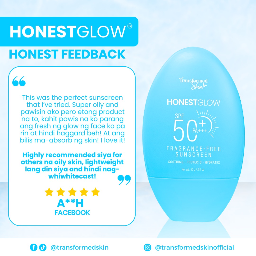 Honest Glow Fragrance-Free Sunscreen (SPF 50 PA+++) by Transformed Skin 50g