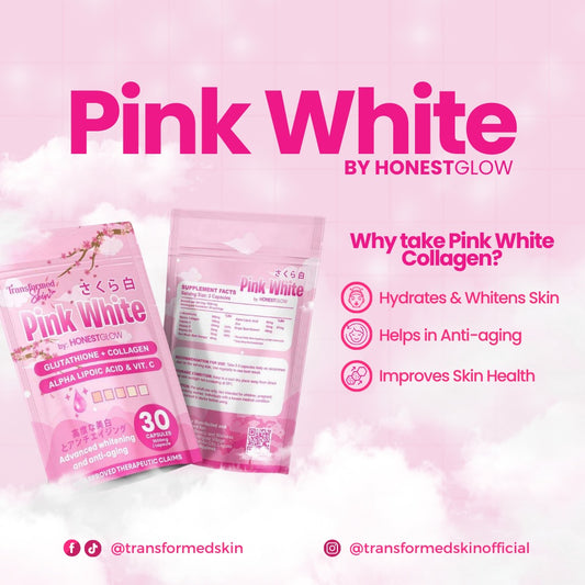 Honest Glow Pink White (Glutathione + Collagen) by Transformed Skin | 30 Capsules