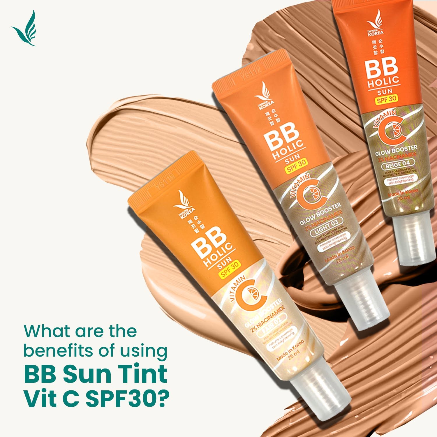 IWHITE KOREA BB Sun Tint (Vitamin C + Niacinamide, SPF30) 25ml  shades