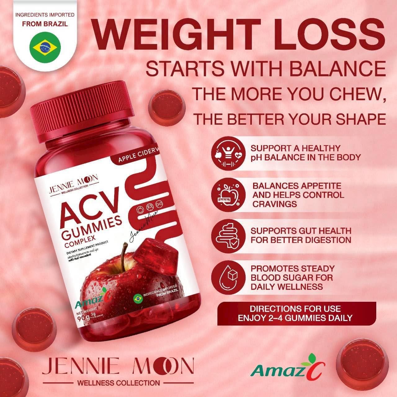 JENNIE MOON ACV Gummies Complex (Apple Cider Vinegar) - 30 Gummies