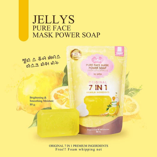 Jellys Pure Face Mask Power Soap Original 7in1 Premium Ingredients 80g