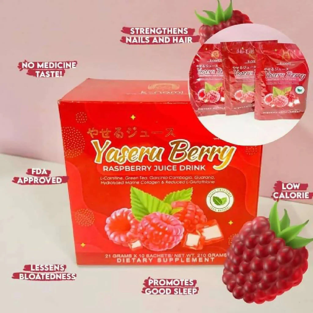 K-Nami Yaseru Berry Raspberry Juice Drink (Glutathione, Collagen, Slimming) 10 Sachets