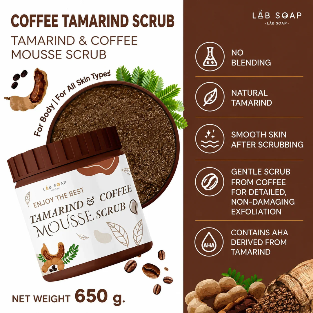 LAB SOAP Mousse Scrub (Tamarind & Coffee) 650g